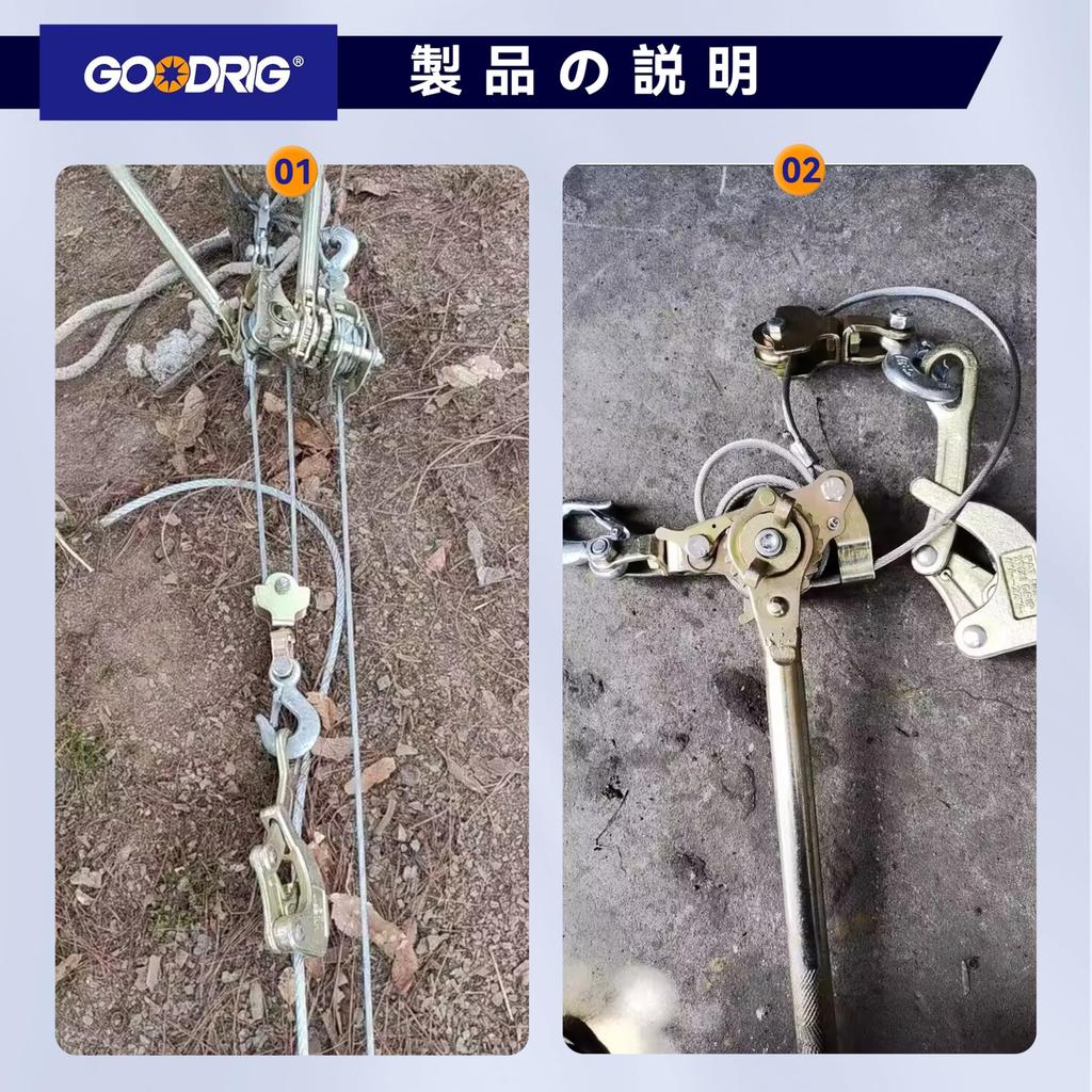 GOODRIG Wire Rope Tensioner, Wire Rope Tensioner, Line Clamp, 2t, 4.0–22mm, for Electrical Installation (2T (Tons))