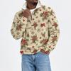 Herren Flanell Sweatshirt mit Stehkragen und Weihnachtsdruck für Freizeitkleidung an den Feiertagen