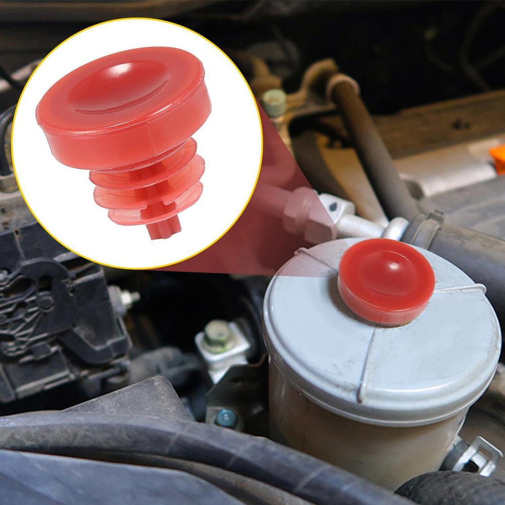 Steering Pump Reservoir Cap Plug Cover Power Red Waterproof 36x35mm 53697-SB3-952 Accessory For Acura For Honda