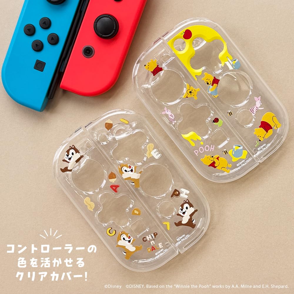 Clear OLED Controller Cover for Switch, Featuring Winnie the Pooh and Disney Characters (PG-DJC06POO)