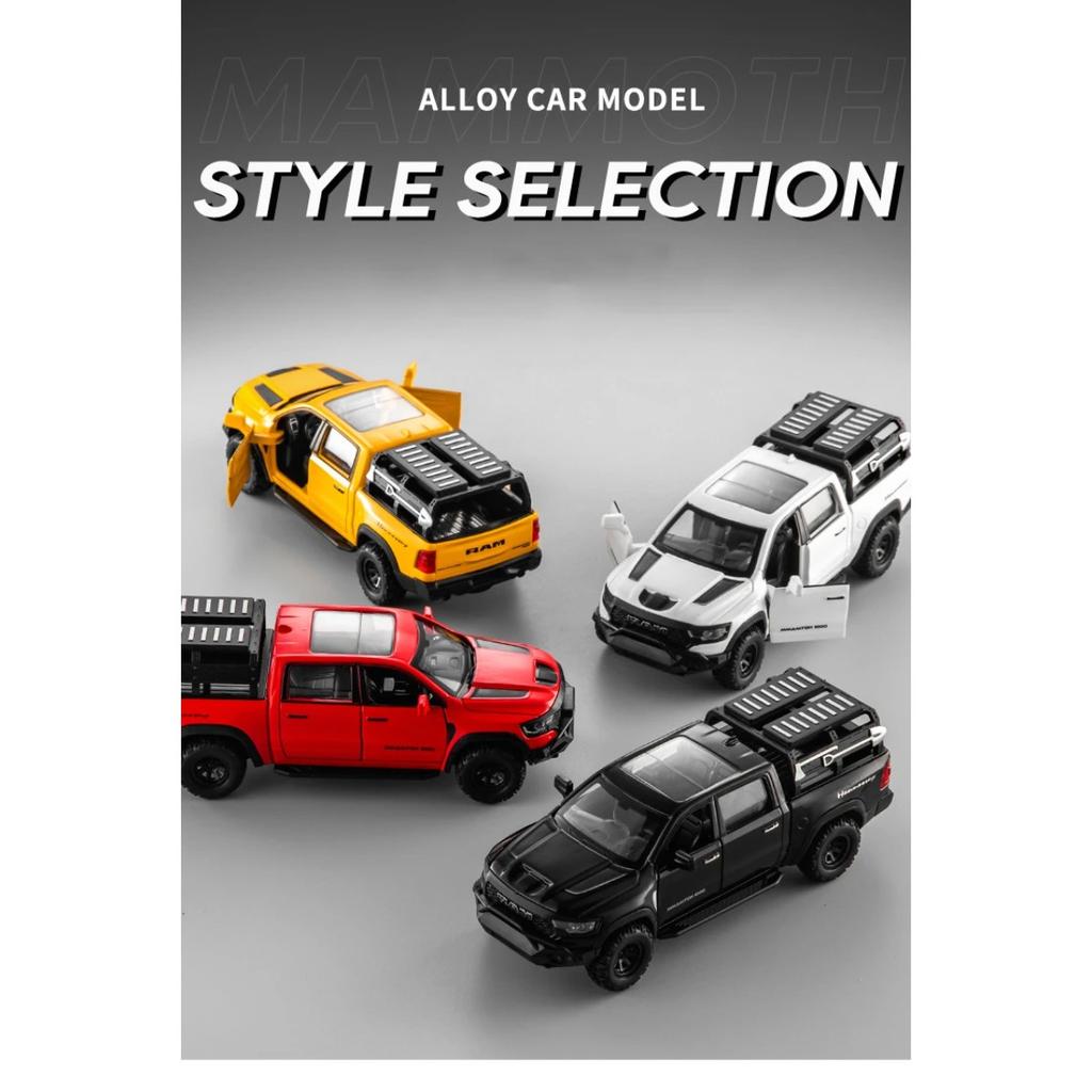 1/32 Dodge RAM 1000 TRX Mammoth Picku Alloy Car Model Sound and Light Pull Back Children's Toy Collectibles Birthday Gift