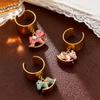 Fashion Enamel Colored Pony Pendant Ring Creative Exquisite Horse Opening Women Pendant Rings Jewelry Accessories Gifts