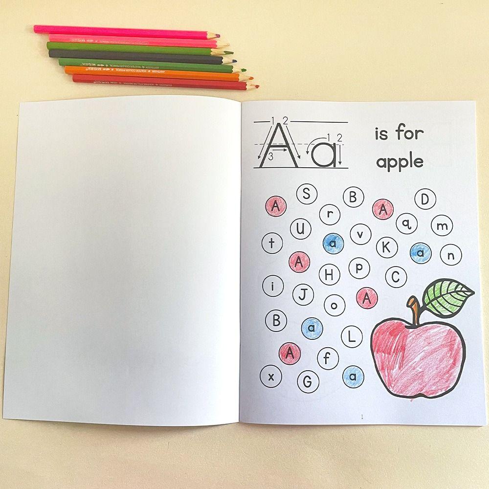 Educational Alphabet Dab Workbook Find and Coloring Letters Exercise Tracing Letters Workbook Learning Alphabet Directed Drawing