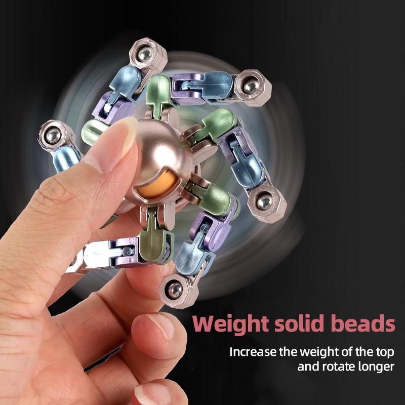 Spinner Fingertip Gyro Creative Decompression Finger Mechanical Gyro Folding Deformation Finger Gyro Toy