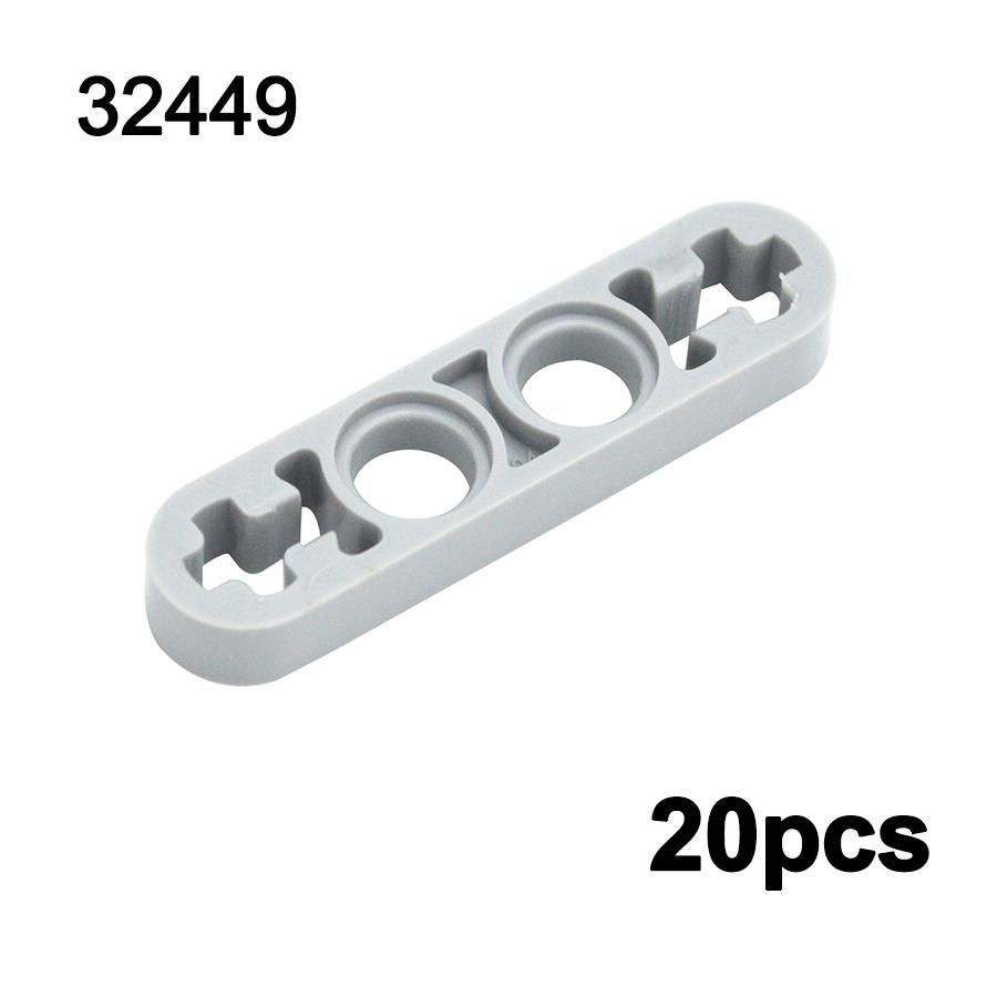 Technical Parts Moc Beam L-shape Thin with Axle Hole  DIY Building Blocks Accessories Toy Compatible 11478 32449 32017 Bricks