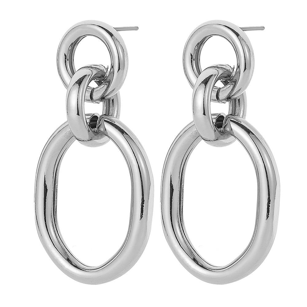 2022 New Women Stainless Steel Unusual Chain Earrings Fashion Drop Earrings 2021 Punk Gothic Chain Earrings For Female Jewelry