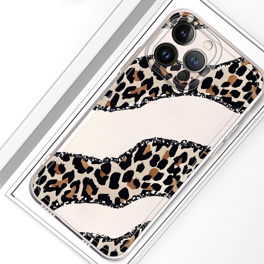 

Мягкий чехол для телефона для iPhone 17 Pro Max 14 Plus 7 8 XR 11 12 Mini 16 XS Max Air 13 Pro 15 Минималистичный леопардовый принт iPhone 7