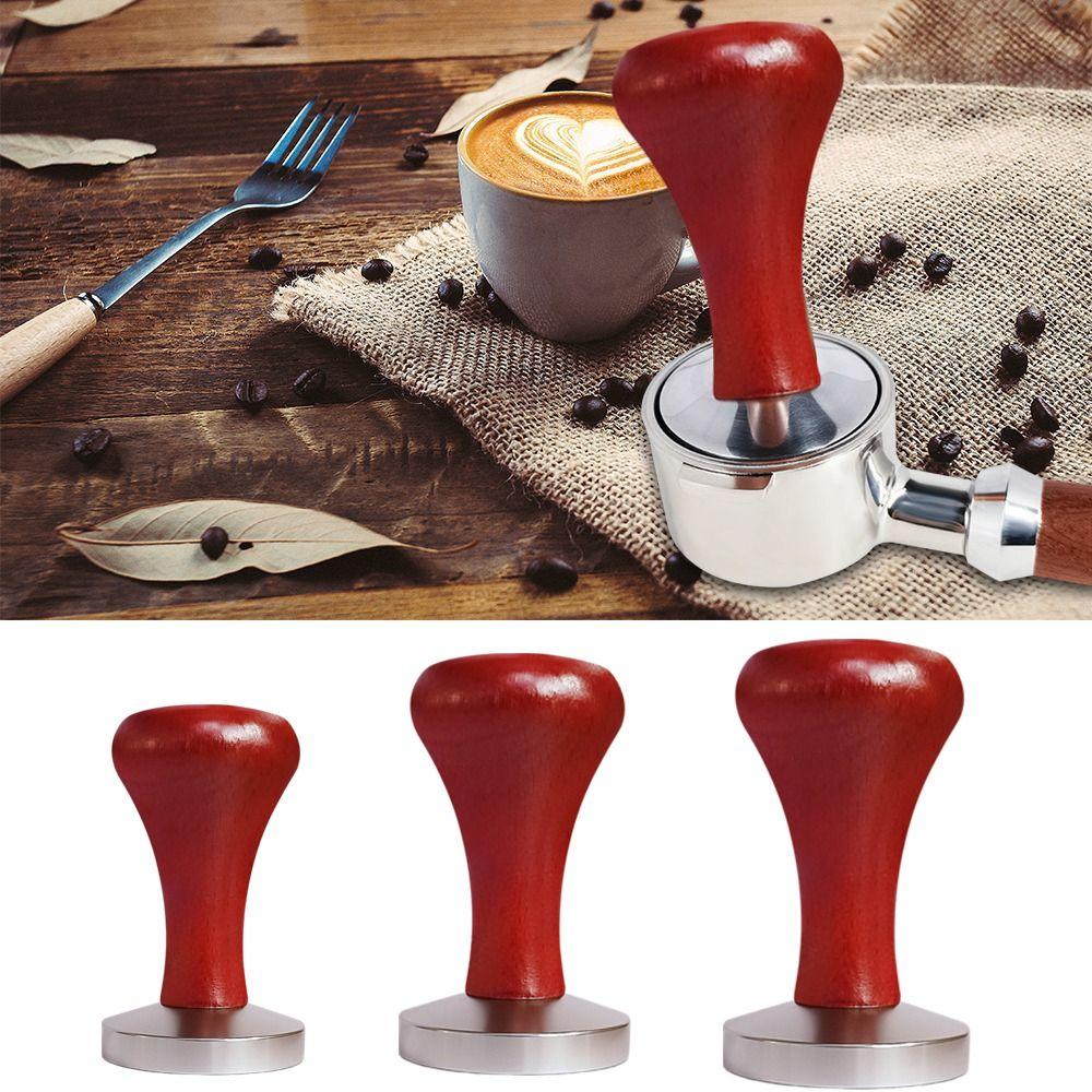 Hammer Pressing Powder Hammer Espresso Coffee Tamper Wood Handle 51mm/53mm/58mm Pressure Tamper