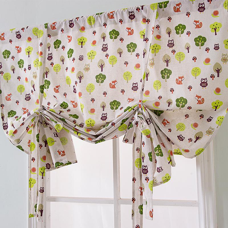 Finished Curtains Linen Cotton Printed Curtains Roman Curtains Short Curtains Children'S Curtains Blackout Curtains