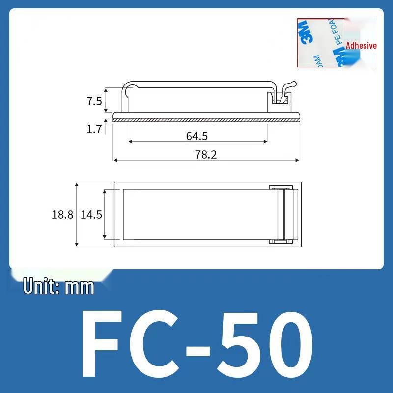 Adhesive Cable Management Clips: Wire Fixing & Organizer Base FC-30/40/50