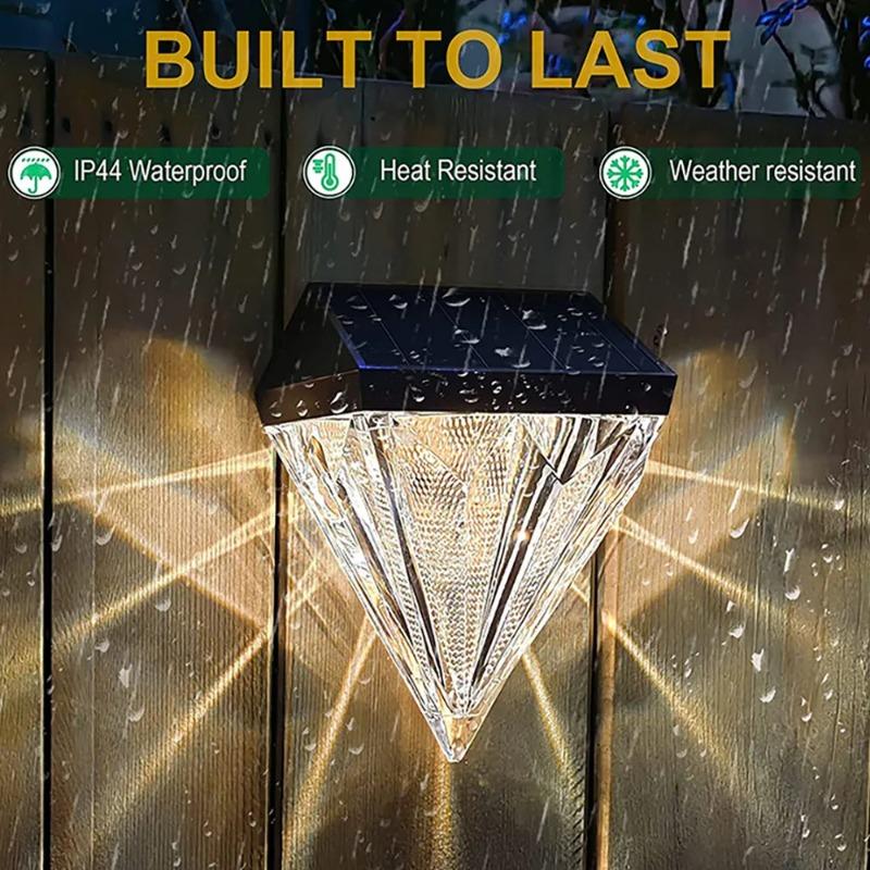 Solar Wall Lamp with Smart Light Control, LED Landscape Lighting for Garden, European Courtyard, Fence  Waterproof Wall Washing Lamp Night Light