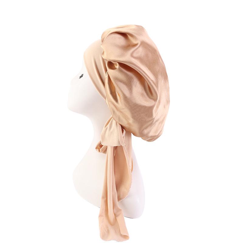 Satin Streamer Round Hat, Nightcap, Women'S Headscarf Hat, Perm And Hair Care Hat Tjm-301-1