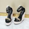 Fashion Metal Clear European and American Woven Hemp Rope Women's Shoes Wedge Platform Sandals 10363 Series 14cm Heel 4cm Platform LFD