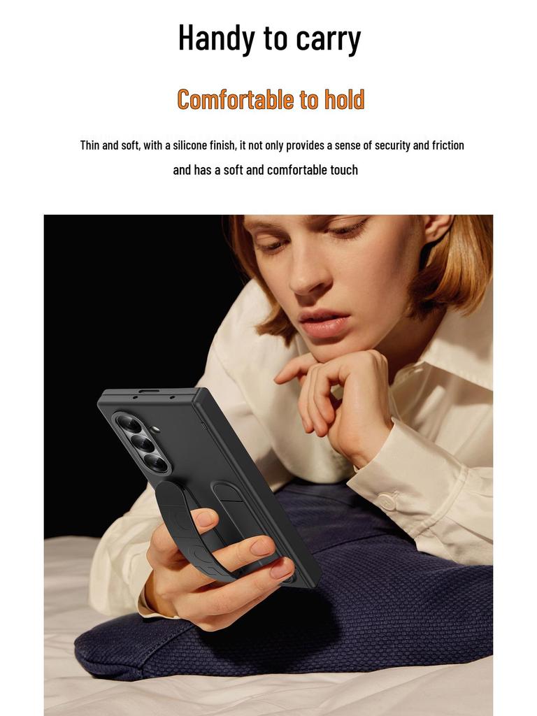 Samsung Z Fold7 Phone Case with Wristband, Pen Slot, Hinge Cover, and Screen Protection