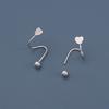 2pc/set Ins Heart Ear Cuff Earrings  for Pierced Ears Women  Fashion Jewelry New Spiral Heart Star Earrings