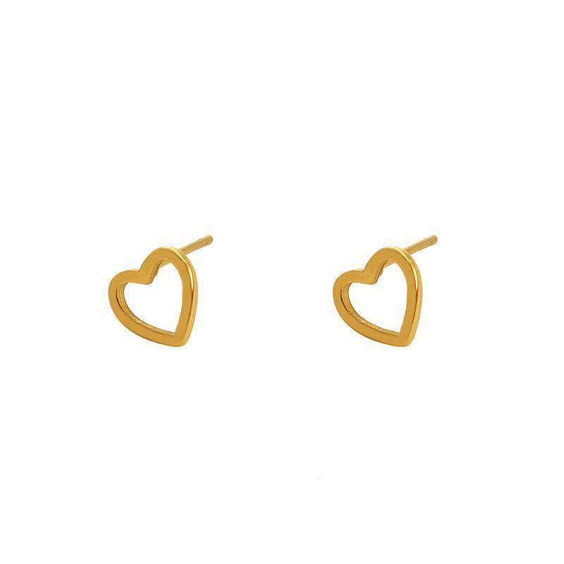 Fashion Small Stud Earrings Personalized Versatile Stainless Steel Earrings Love 316 Material Hollow Pattern Stud Earrings Women