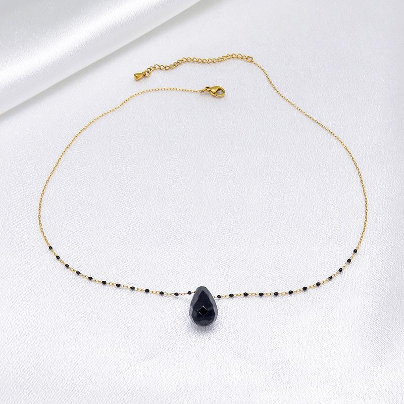 

Подвеска-ожерелье из черного агата: Женская ключичная цепочка с чокером высокого дизайна
