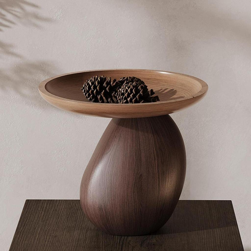 Irregular Shape Solid Wooden Tray, Desktop Decoration Tray for Jewelry Supplies,Entryway Storage Organizer,Walnut Fruit Tray