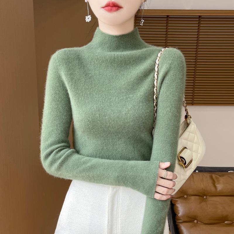 Tight Half-high Neck Bottoming Shirt Women's Fall and Winter Knitted Sweater