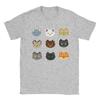 Donnerclan T-Shirt Unisex Samurai Katze Vintage Reines Baumwoll-T-Shirt Rundhals Kurzarm T-Shirt Übergröße Kleidung