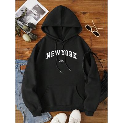 Sweatshirt mit Buchstabengrafik für Herren und Damen, lockerer Fleece-Kapuzenpullover, Rundhalsausschnitt, Taschenkleidung, Paar-Kapuzenpullover & Sweatshirts, Unisex