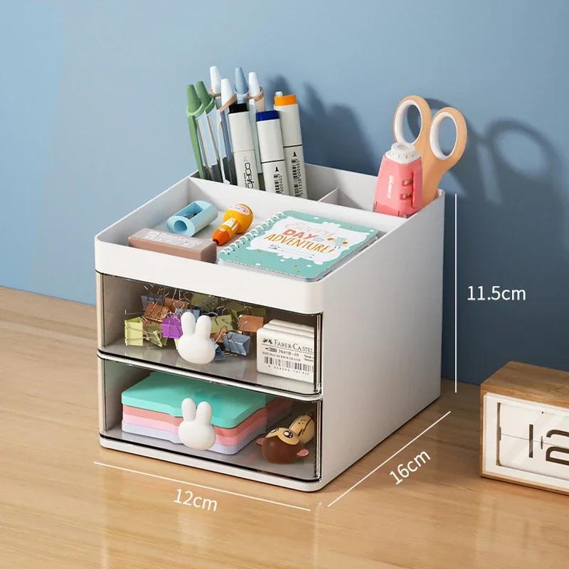Mini Schreibtisch Stifthalter Schubladen Organizer Mehrfachfach Schreibtisch Aufbewahrungsbox für Studenten Schreibwaren Schulsachen