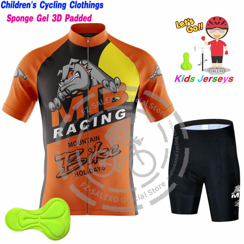 

Kids Summer Cycling Jersey Set Cartoon BOY AND GIRL Short Sleeve Bike Uniform Sports Bicycle Clothing Children MTB Clothes Wear 3XL