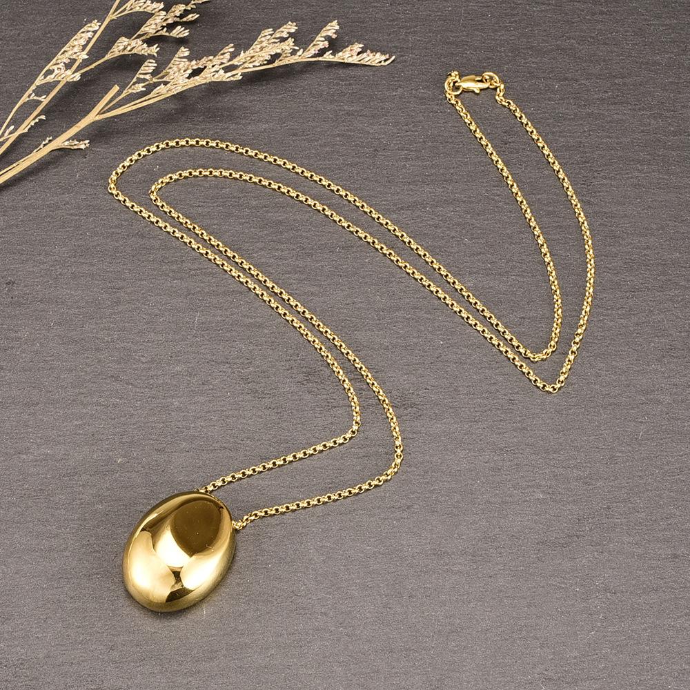 L248 Factory water drop geometric ins style individual minimalist light luxury sweater chain necklace available for co