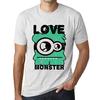 Men’s Vintage Tee Shirt Graphic T Shirt Love Monster Vintage White