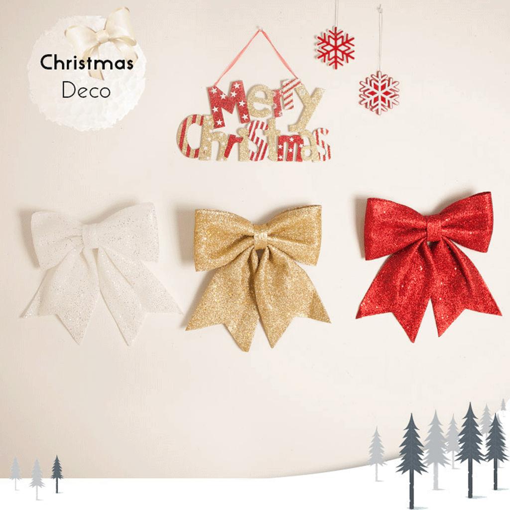 Glitter Christmas Bow Decor Korean Fashion Christmas Tree Wreath Rattan Decorative Accessories