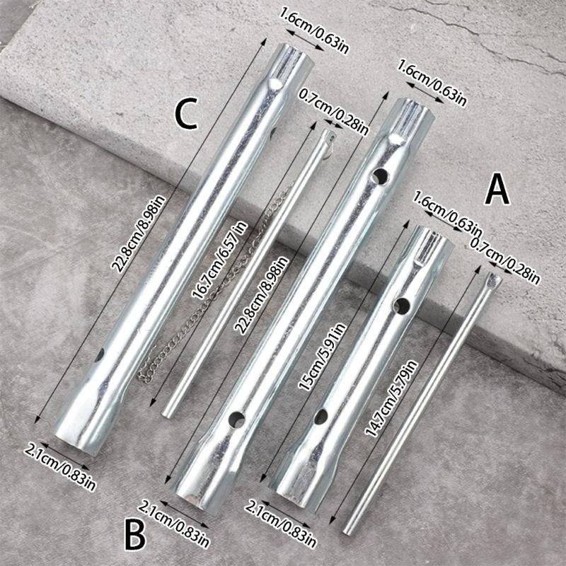 Universal Spark Plugs Socket Wrench Set 2 In 1 Tool With Reinforced Head And Extended Handle Option For Narrow Space