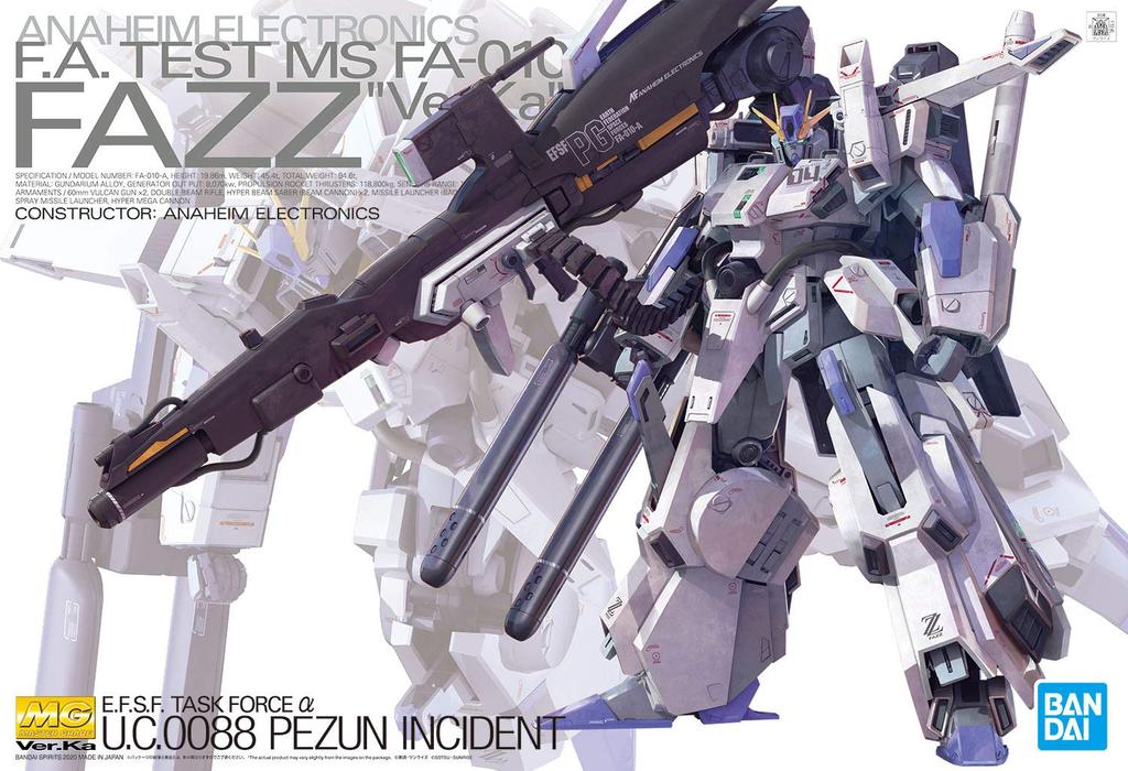 MG Mobile Suit Gundam Sentinel FAZZ Scale Plastic Model Ver.Ka 1/100 Pre-colored