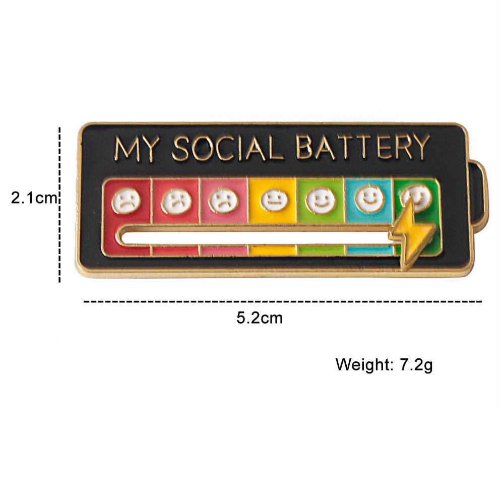 

Mood Swing Energy Badge Brooch: Social Battery Metal Pin for Men & Women
