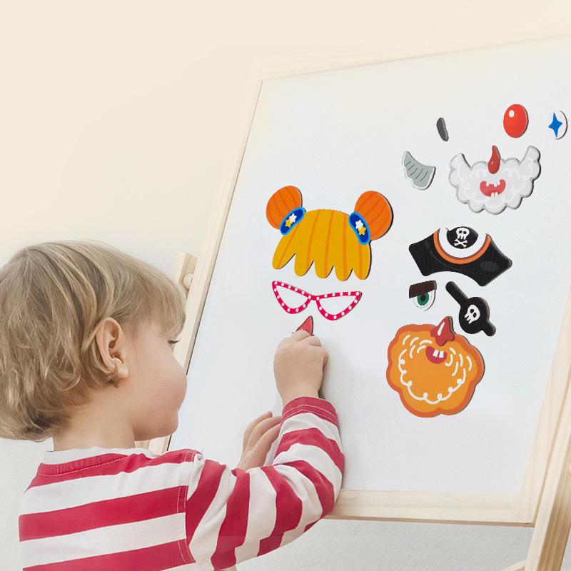 Non-Toxic New Magnetic Children'S Puzzle Early Education Cross-Border Face Changing Princess Dress-Up Sticker Cognitive Educational Toys