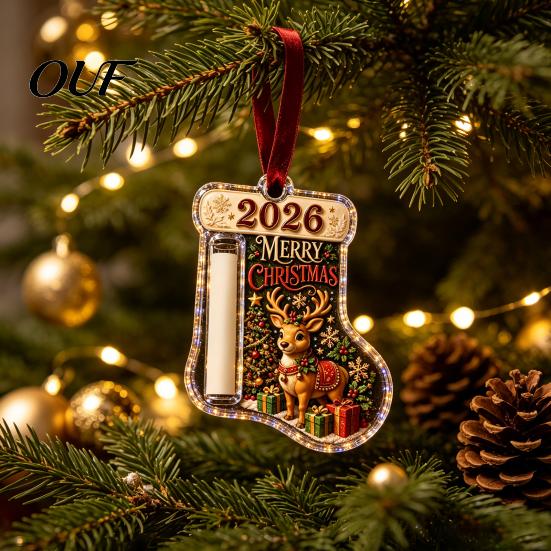Unique Xmas Money Display Stocking Shaped Christmas Cash Gift Ornament, Acrylic Holder Hanging Clip Decor, Tree for Tree, Holiday Party Supplies