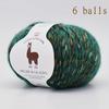 6 Hair Yarn (Wool) - Soft Warm Winter Knitting & Crochet Thread Suitable for Sweaters Hats Gloves Wine300g Total