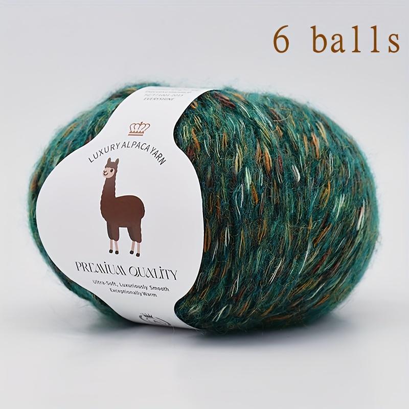 6 Hair Yarn (Wool) - Soft Warm Winter Knitting & Crochet Thread Suitable for Sweaters Hats Gloves Wine300g Total