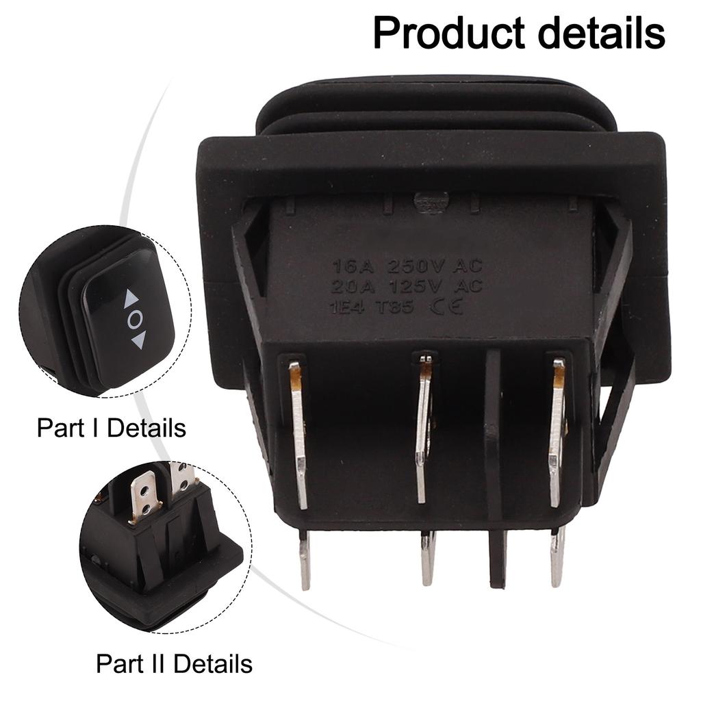 Momentary Polarity Reverse Switch Linear Actuator 6 Pin Rocker Switch 3 Position Locking ON-OFF-ON DSDT