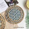 Ethnic Bamboo Weaving Handmade Coaster Set - Heat Resistant Round Placemats for Kitchen & Restaurant