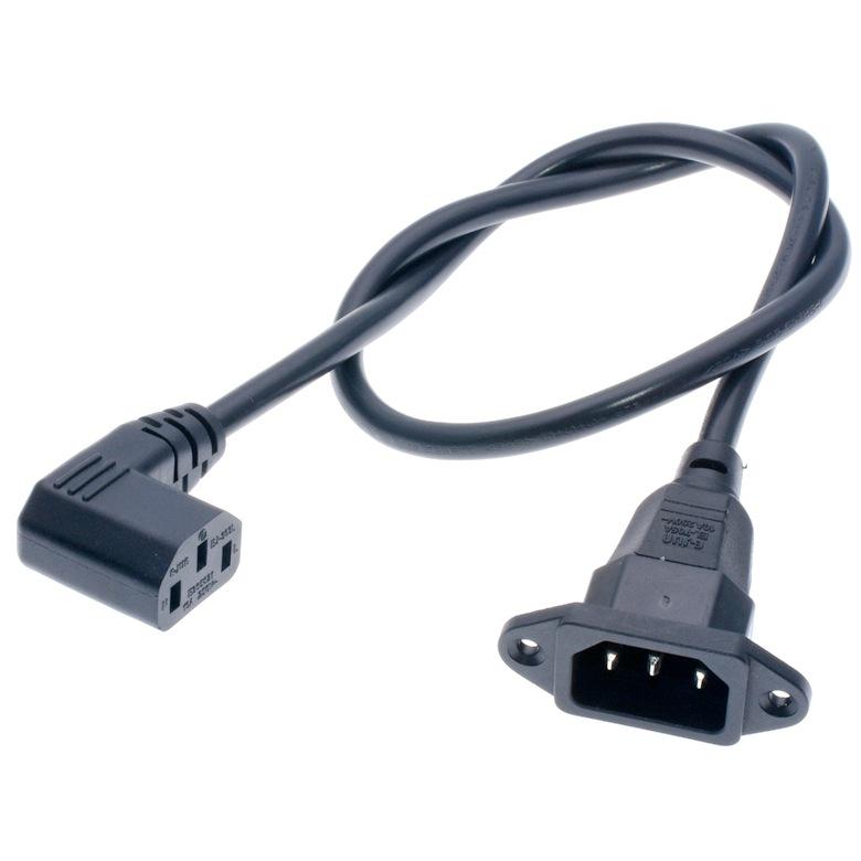 C13 Right-Angle Power Cord with Ears for PC Case C13 Power Cord with Screw Holes