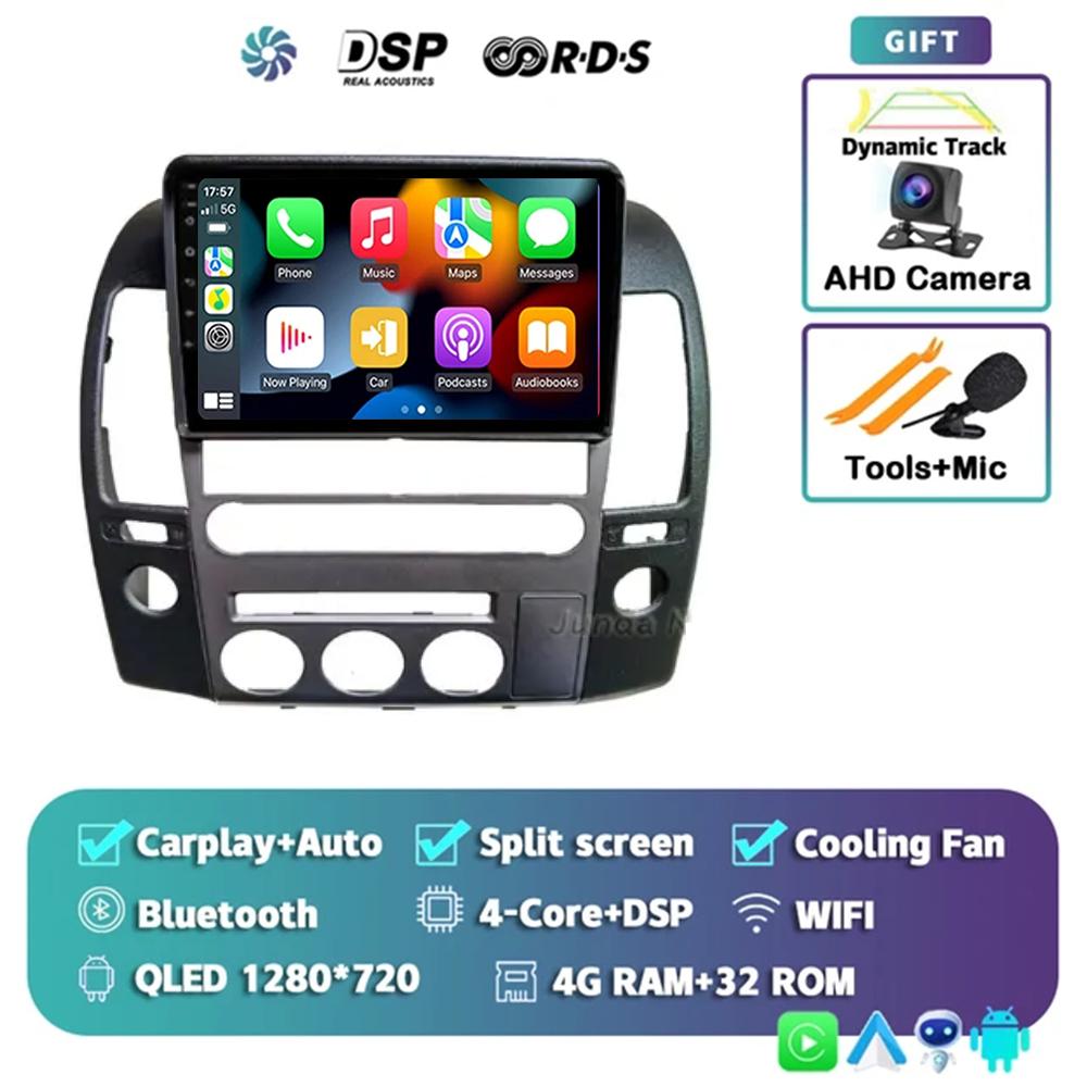 Android 14 Car Radio For Nissan Navara 3 D40 2004- 2010 Multimedia Video Player GPS 4G Carplay Autoradio 2K QLED Head Unit Colo