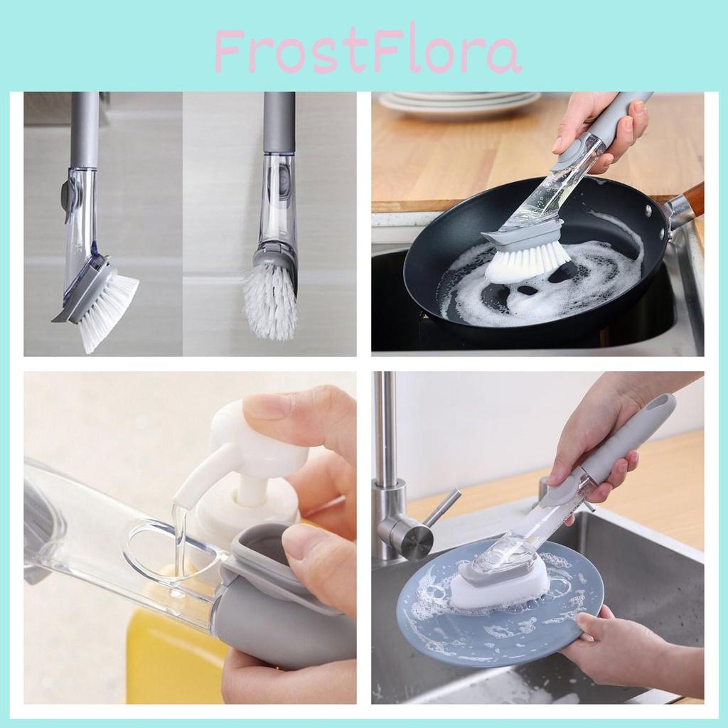 Hassle-free Pot Cleaning With Liquid Dispensing Brush