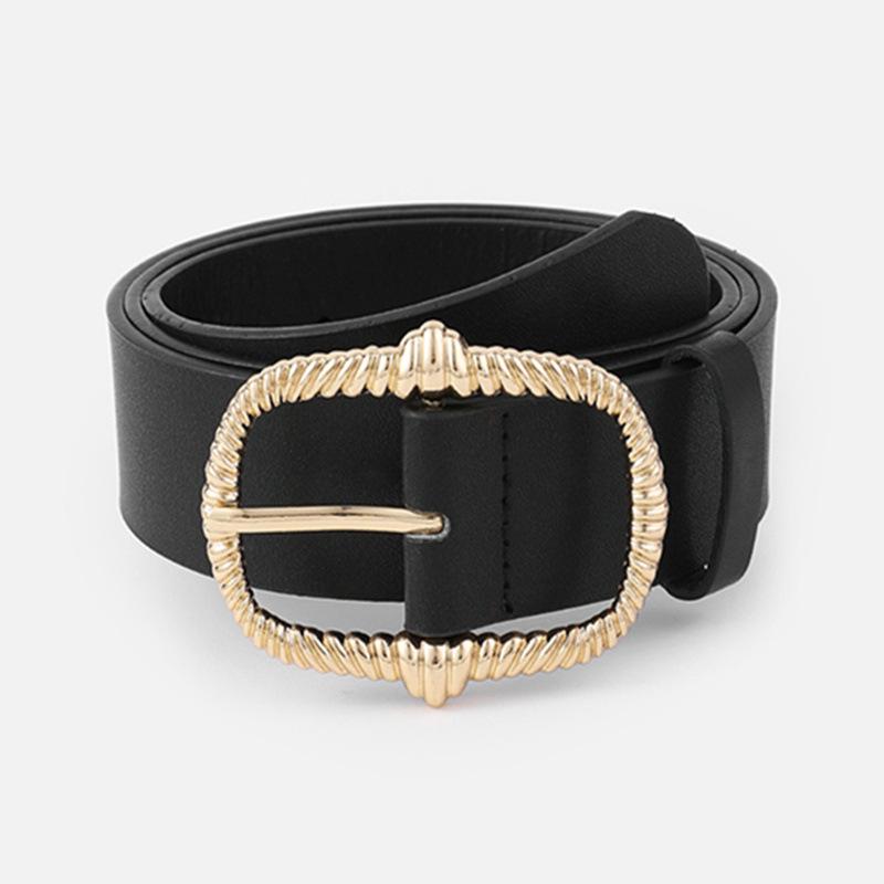 Fashionable and Versatile European and American Women's Belts, Retro Women's Jeans, New Black, Simple and Cool Ins Style