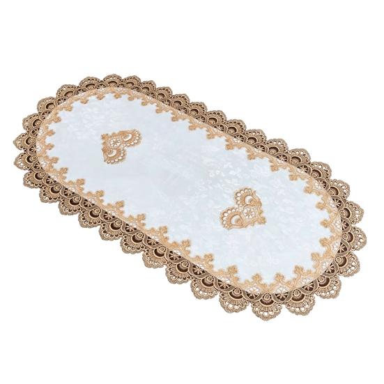 Oval Lace Table Runner, Vintage Table Runner Doily, Retro Lace Table Runner Floral Placemat for Coffee Table Dining Table Decor