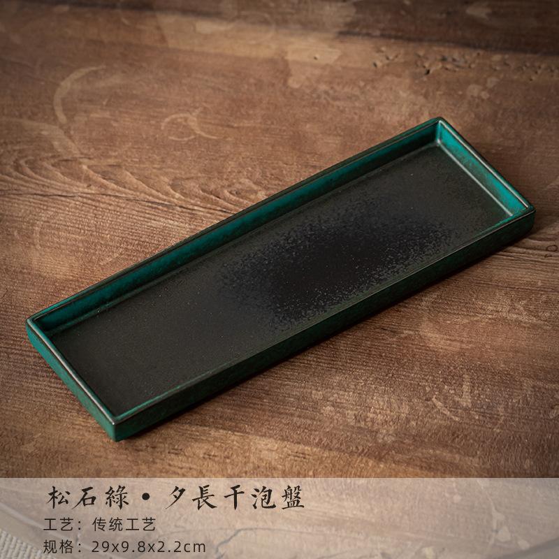 Vintage Spearmint Handmade Tea Tray Household Small Size Tea Tray Creative Tea Board Dishes for Serving Cha Supplies Decoration