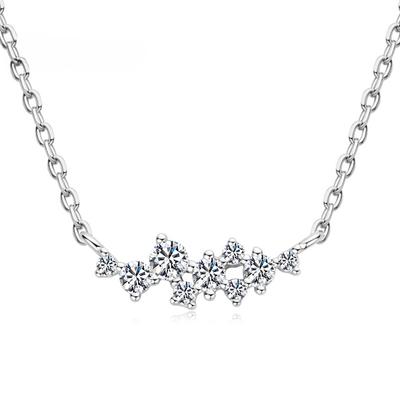 D Color All Moissanite Necklace For Women S925 Sterling Silver with White Gold Plated Diamond Wedding Party Fine Jewelry
