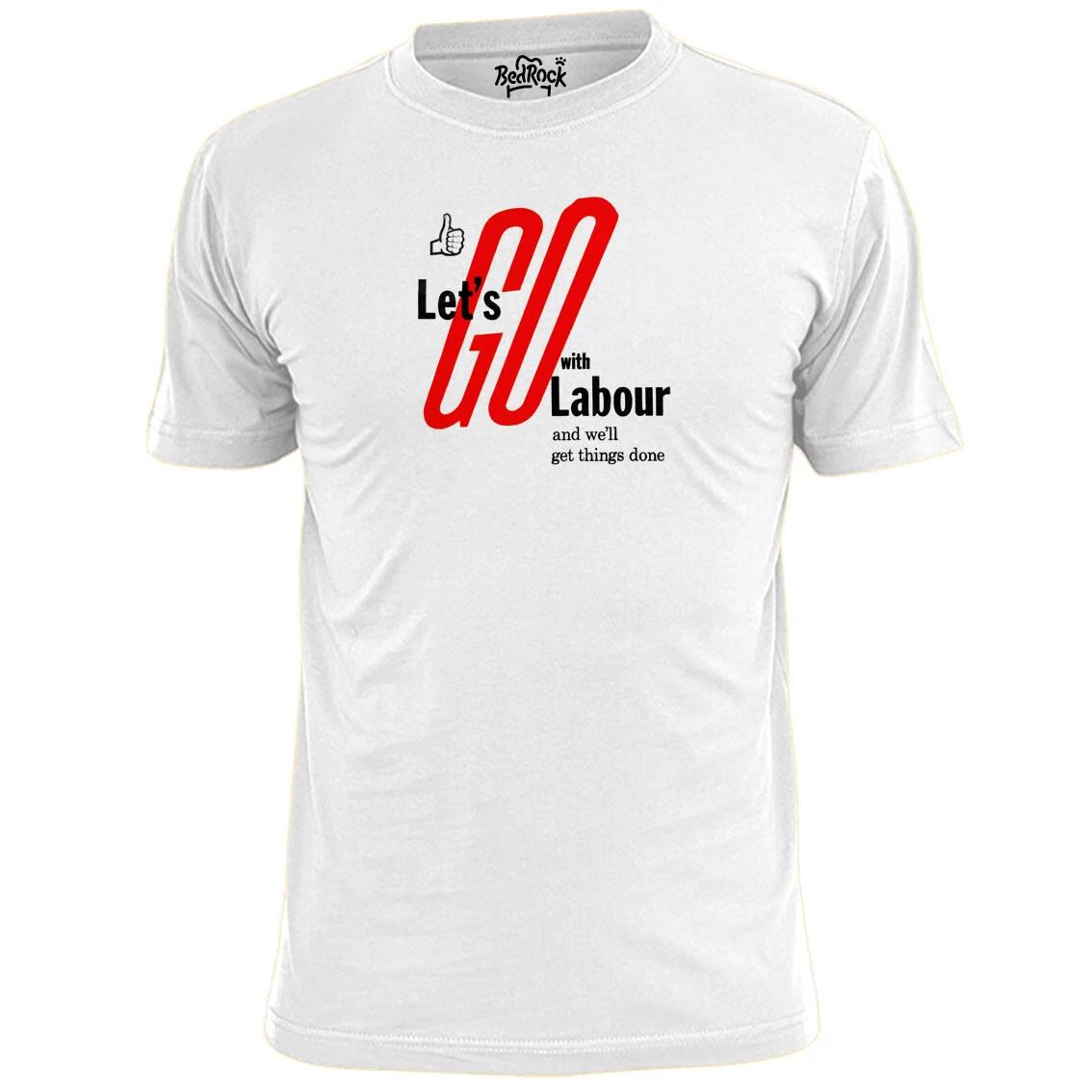 Mens Vintage Lets Go With Labour Election Poster Anti Tory T shirt 4XL