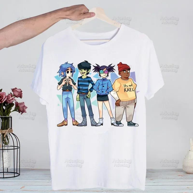 Music Band Gorillaz PUNK ROCK ChakaKhan Noodle Funny T Shirt Men New Casual Short Sleeve Tshirt Homme Manga Unisex T-shirt Tees