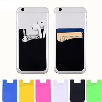 Fashion Women Men Cell Phone Card Holder Sticker Portable Bus Card Business Credit ID Card Holder Case Pocket On 3M Adhesive
