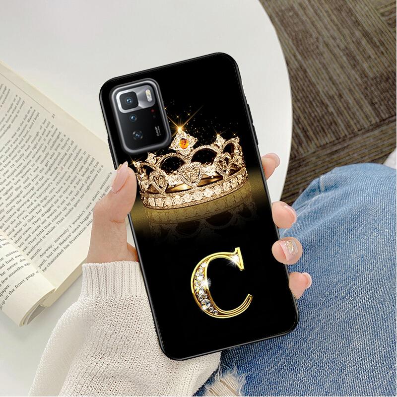 Diamond Crown Letter Phone Case For Xiaomi Redmi Note 11 10 Pro Note 8 Pro 9Pro Note9 9S 10S 9T Redmi 10 9C 9A